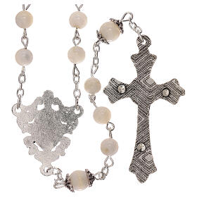 Rosary of Our Lady with white freshwater pearls 4 mm