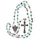 Rosary of Our Lady with freshwater pearls, turquoise amber-coloured, 4 mm s4