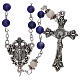 Rosary of Our Lady with blue freshwater pearls 4 mm s1