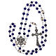 Rosary of Our Lady with blue freshwater pearls 4 mm s4