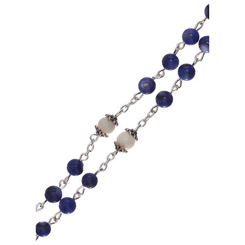 Rosary blue cultured freshwater pearls Our Lady 4 mm 3