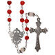 Rosary of Our Lady with red freshwater pearls 4 mm s2