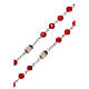 Rosary of Our Lady with red freshwater pearls 4 mm s3