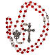 Rosary red cultured freshwater pearls Our Lady 4 mm s4