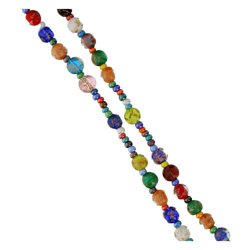 Murano glass rosary of Jubilee 2025, gold plated metal 3