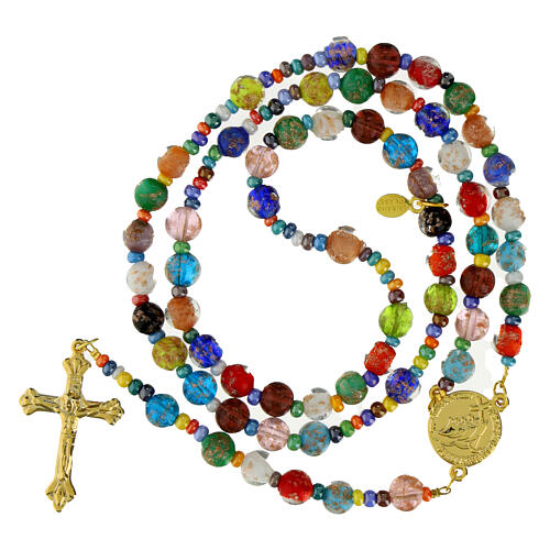 Murano glass rosary of Jubilee 2025, gold plated metal 4