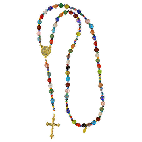 Murano glass rosary of Jubilee 2025, gold plated metal 5