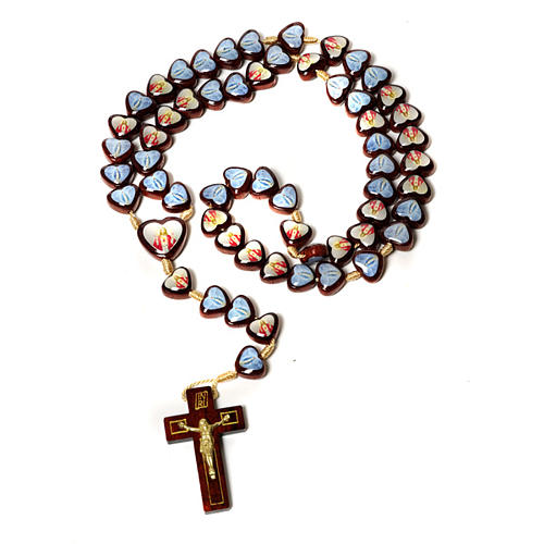 Multi-image rosary heart shaped beads 1