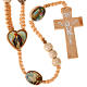 Light wood rosary with saints images s1