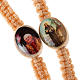 Light wood rosary with saints images s2