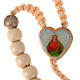 Light wood rosary with saints images s3