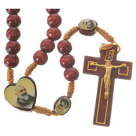 Chapelets avec images: Chapelet Padre Pio et Christ Miséricordieux bois