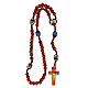 Rosary with Padre Pio and Merciful Jesus in wood s4