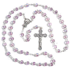 Pink glass rosary