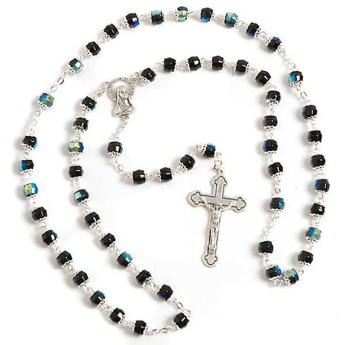 Black glass rosary 1