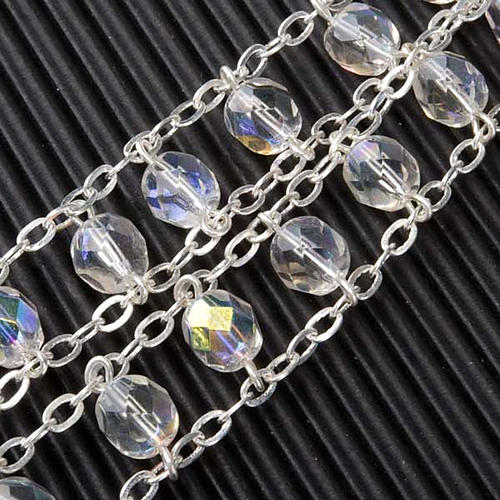 STOCK Rosario cristallo ovale aurora boreale doppia catena 8 mm 5