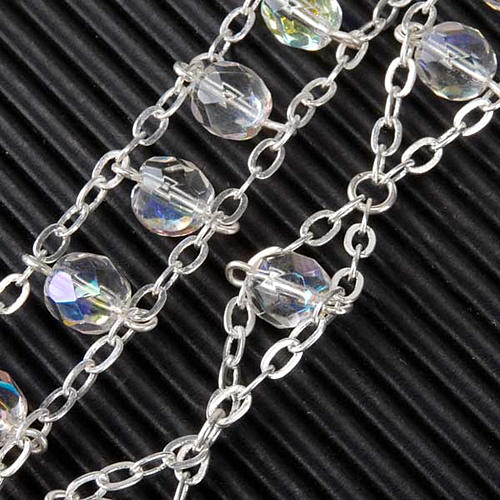 STOCK Rosario cristallo ovale aurora boreale doppia catena 8 mm 6