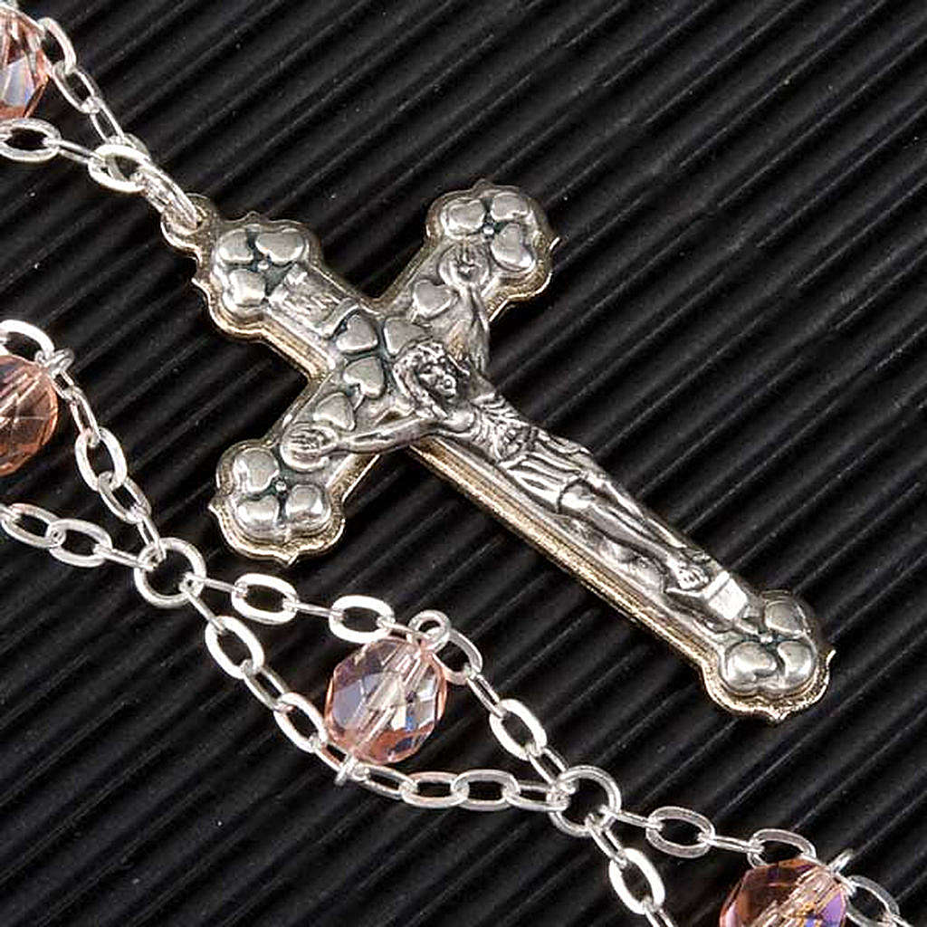 Double-chain pink crystal rosary | online sales on HOLYART.co.uk