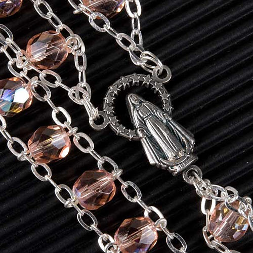 Double-chain pink crystal rosary 2