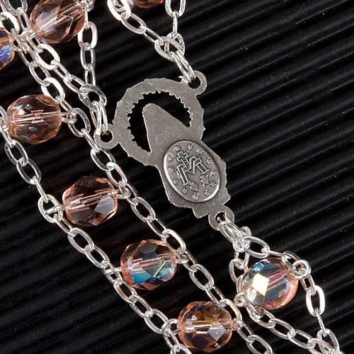 Double-chain pink crystal rosary 3