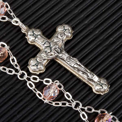 Double-chain pink crystal rosary 4