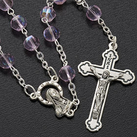 Pink faceted glass rosary