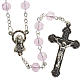 Pink faceted glass rosary s1