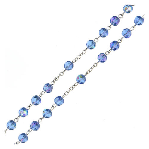 Light blue faceted glass rosary 3