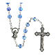 Light blue faceted glass rosary s1