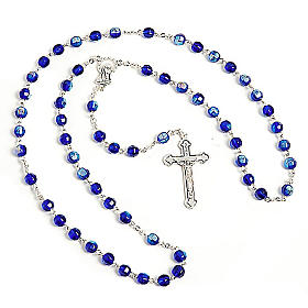 Glas Rosenkränze: Rosenkranz Glas Facettierungen Blau