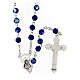 Blue faceted glass rosary s2
