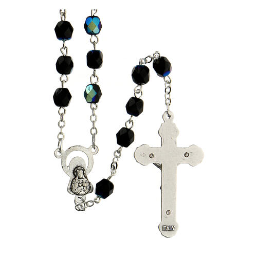 Black faceted glass rosary 2