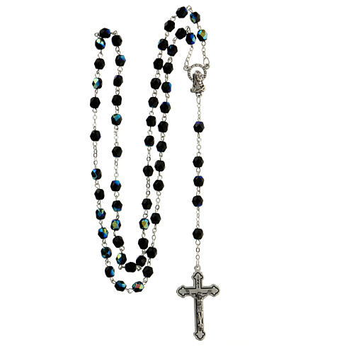 Black faceted glass rosary 4