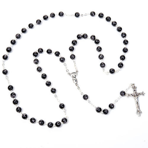 Rosario vetro screziato nero e marrone 1