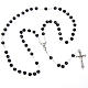 Speckled glass rosary, black brown s1