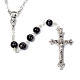 Speckled glass rosary, black brown s2