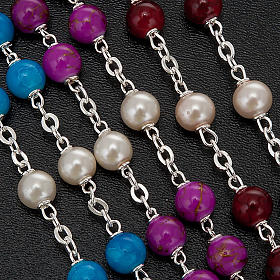Chapelets en verre: Chapelet plaqué, argent et verre