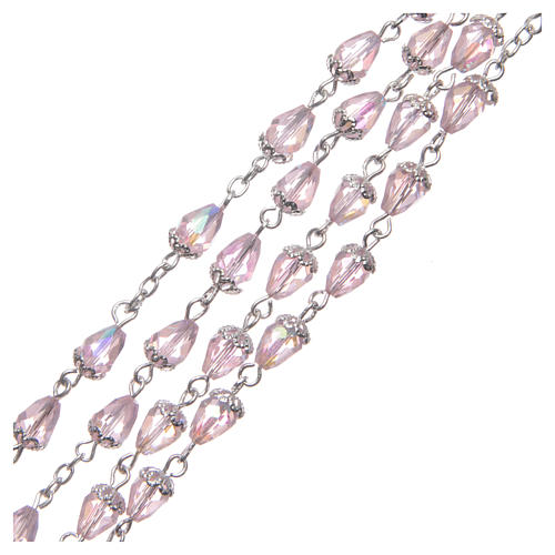 Rosenkranz echtes Kristall, tropfenförmige Perlen 10 mm 6