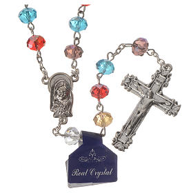 Rosary with multicoloured crystal 8x6mm
