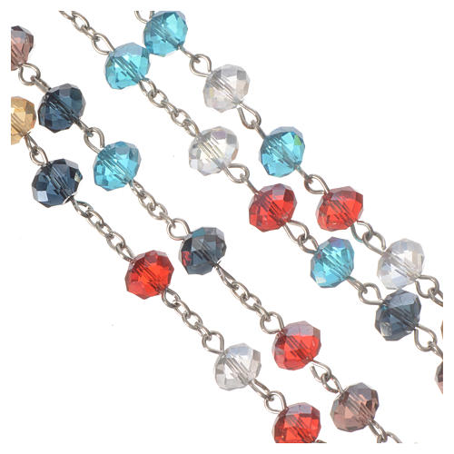 Rosary with multicoloured crystal 8x6mm 3