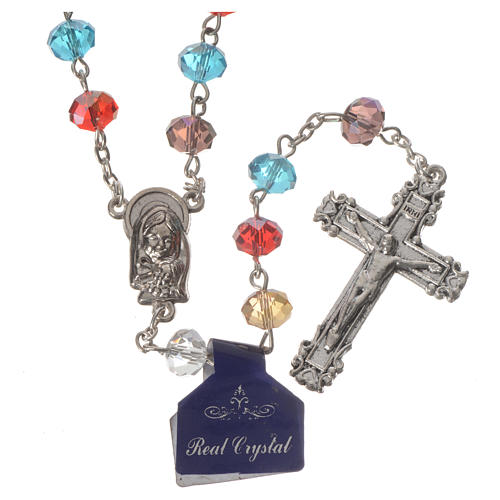 Rosary with multicoloured crystal 8x6mm 1