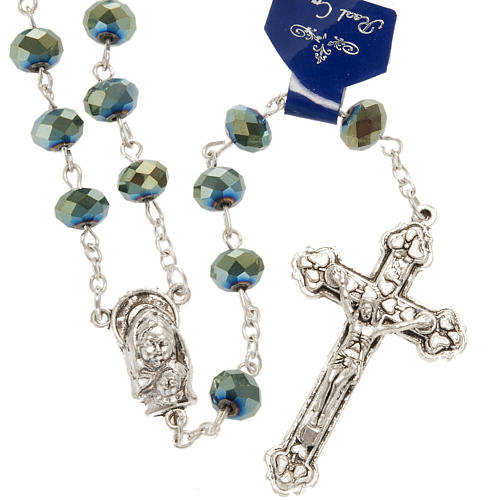 Rosary with green crystal 8x6mm 1