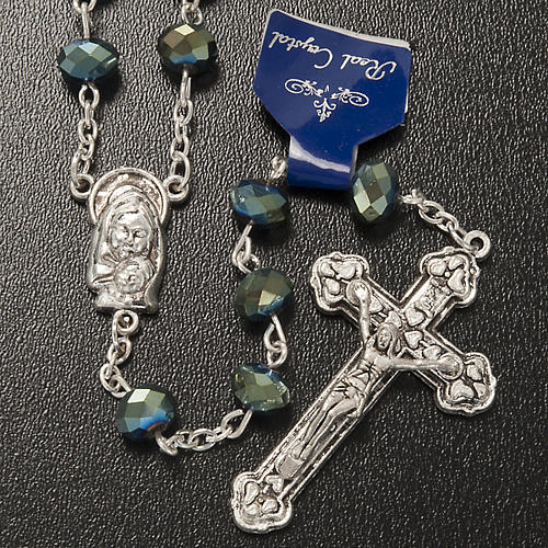 Rosary with green crystal 8x6mm 2