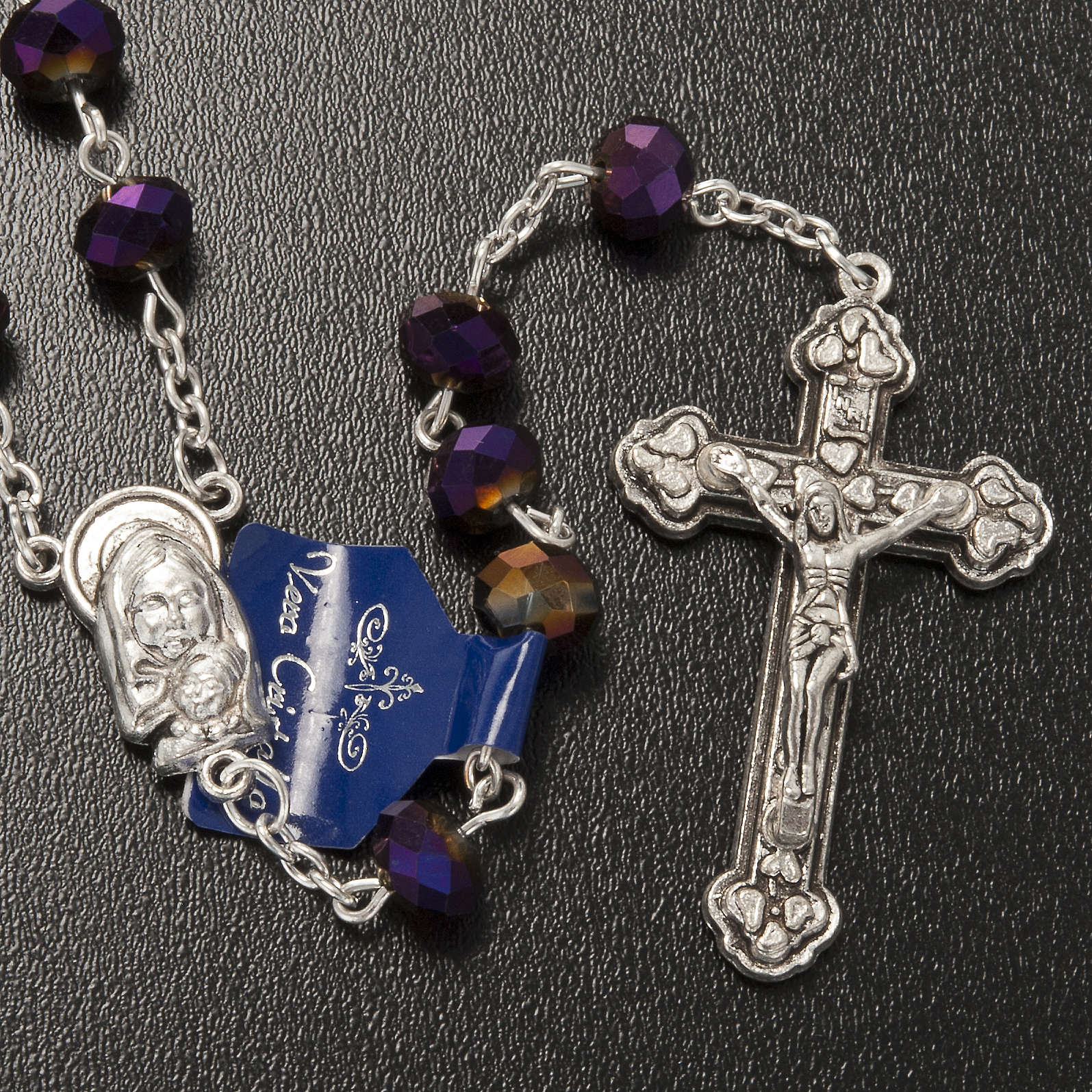 Rosary with amethyst crystal 8x6mm online sales on HOLYART.co.uk