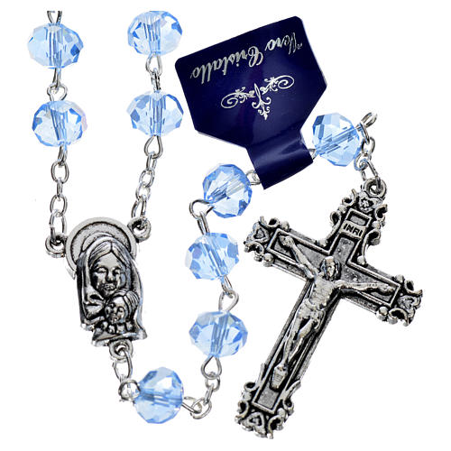 Rosary with sapphire crystal 8x6mm 4