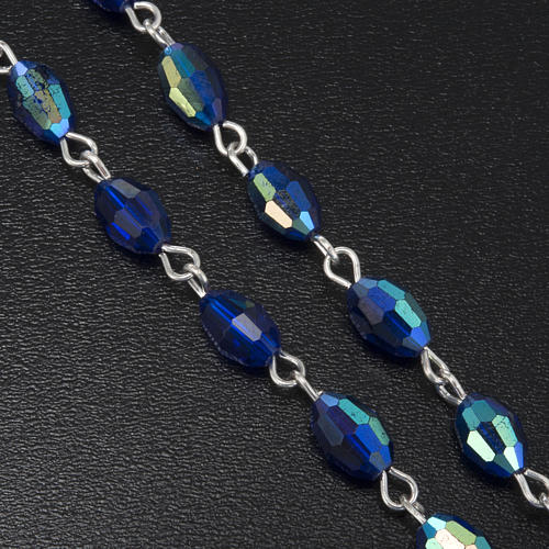 Rosenkranz echtes Kristall, blaue und ovale Perlen 6x9 mm 4