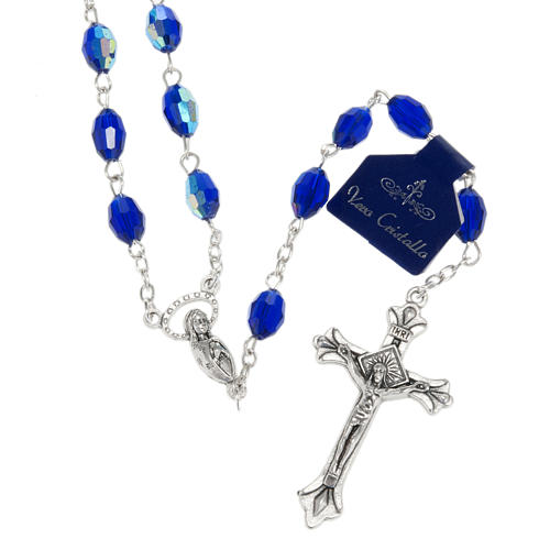 Rosary in real blue crystal 9x6mm 1