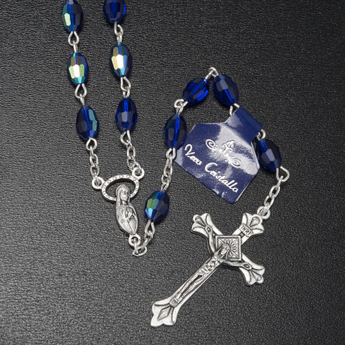 Rosary in real blue crystal 9x6mm 2