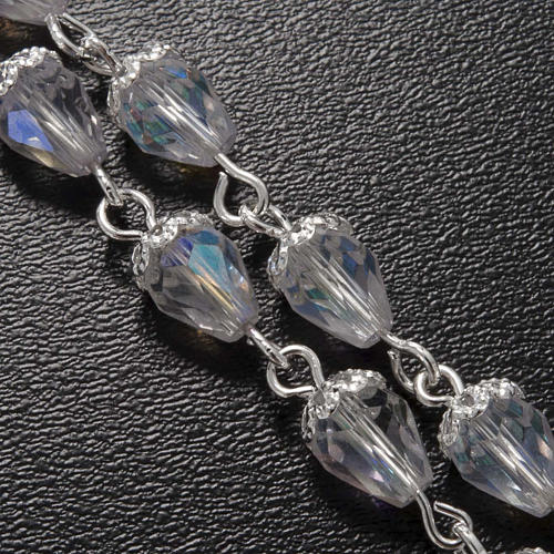 Chapelet en perles cristal goute transparente 3