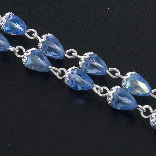 Rosenkranz blaue Perlen tropfenförmige, Kristall 6x10 mm 3